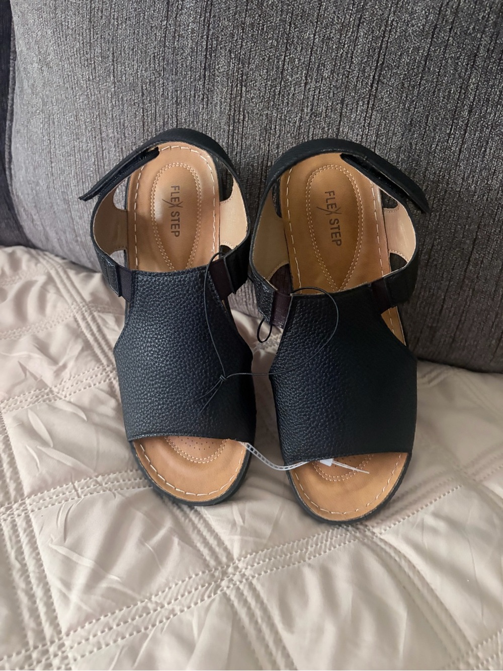 Flex Step Women's Black Comfort Sandals